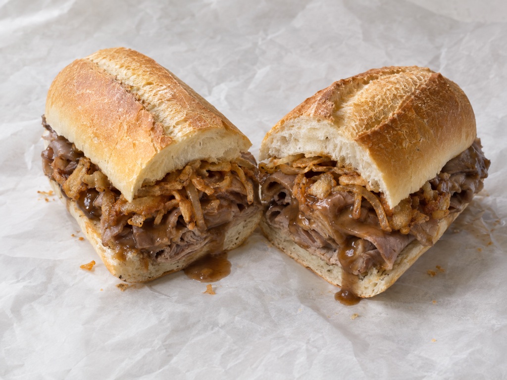 Hot Roast Beef w/ Gravy, & Fried Onions