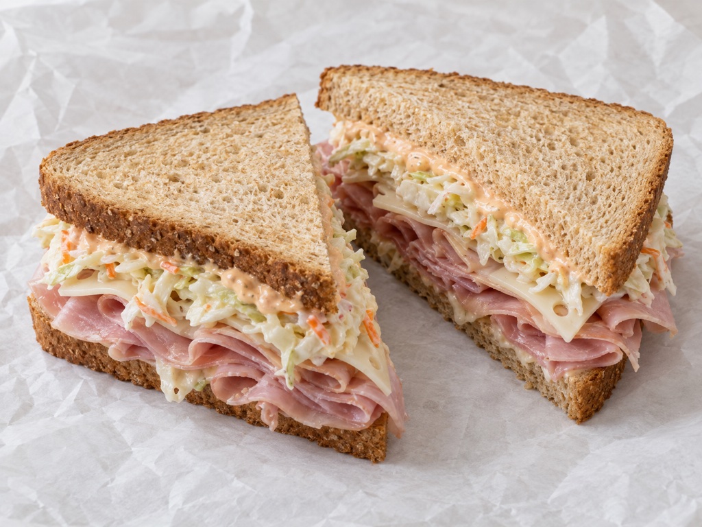 Ham, Swiss, Cole Slaw, Russian Dressing