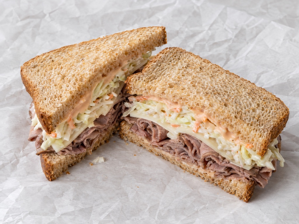 Roast Beef, Swiss, Cole Slaw, Russian Dressing